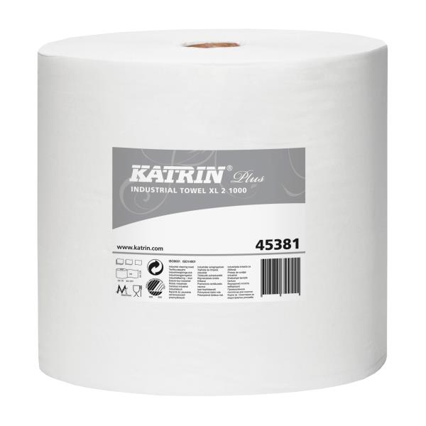 766089 Katrin 45381 Industritørk Katrin Plus XL2 380m 2 lags hvitt industritørkepapir
